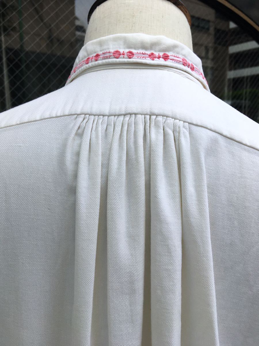 ヨーロッパ古着　シャツ　ロングシャツ　グランパシャツ　ユニセックス　パジャマシャツ　パジャマ　shirt vintage shirt MV 825_画像8