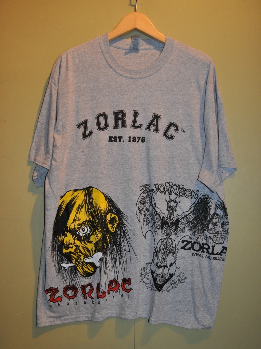 SALE ¥100円スタート 00年代 ZORLAC MULTI PRINT ゾーラック マルチプリント Tシャツ GREY XL_画像1