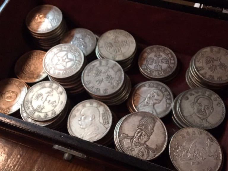 中国銀貨1kg 蔵出 中国古銭清王朝銀貨26.5gX40枚 1キロ袁世凱宣統光緒