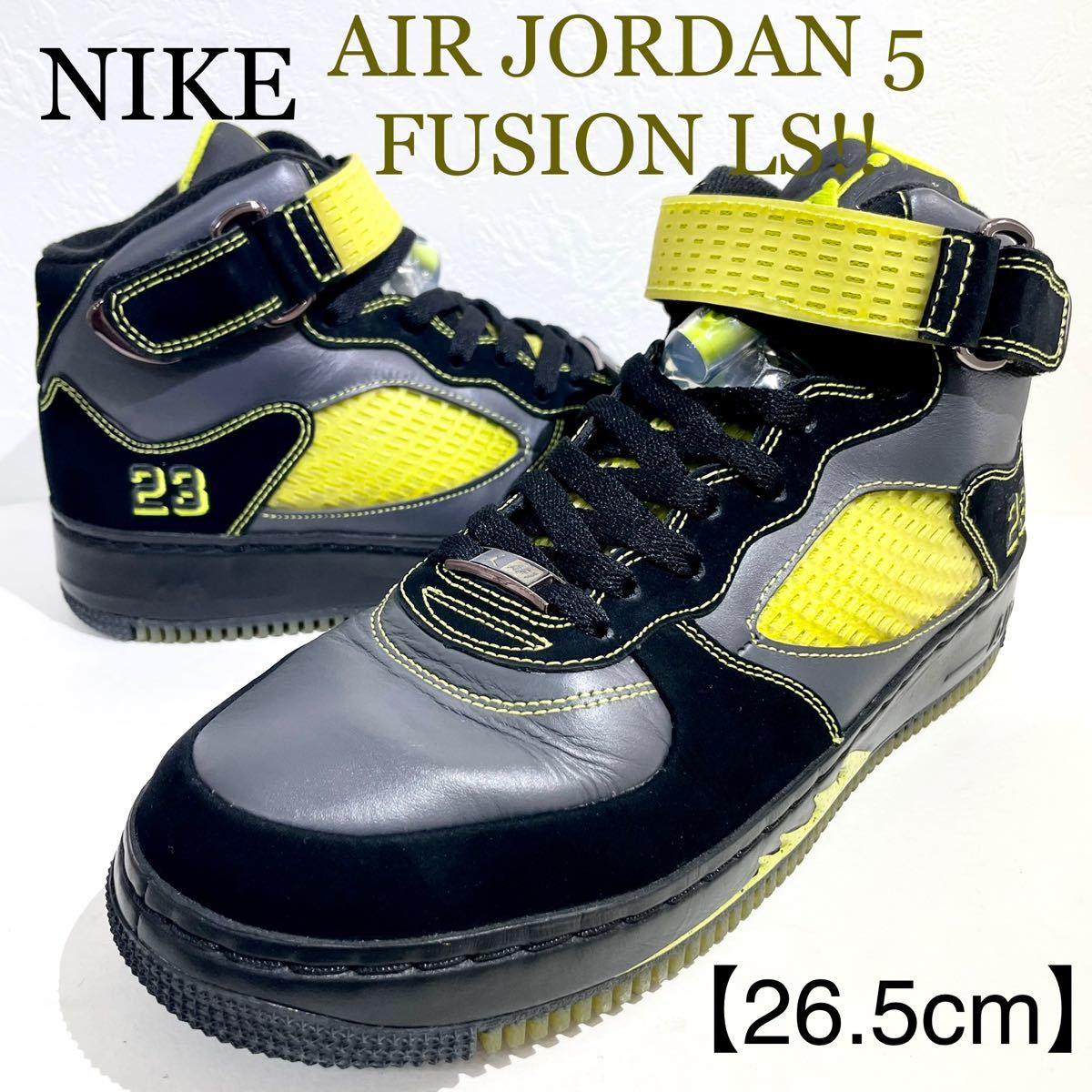NIKE/ナイキ★AIR JORDAN5×AIR FORCE1/エアジョーダン5×エアフォース1★フュージョン★黒黄★26.5cm