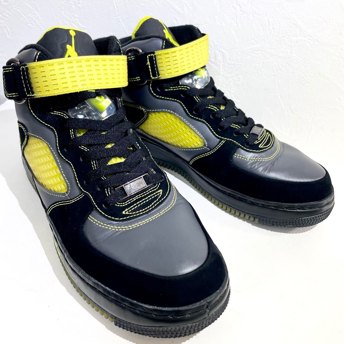 NIKE/ナイキ★AIR JORDAN5×AIR FORCE1/エアジョーダン5×エアフォース1★フュージョン★黒黄★26.5cm