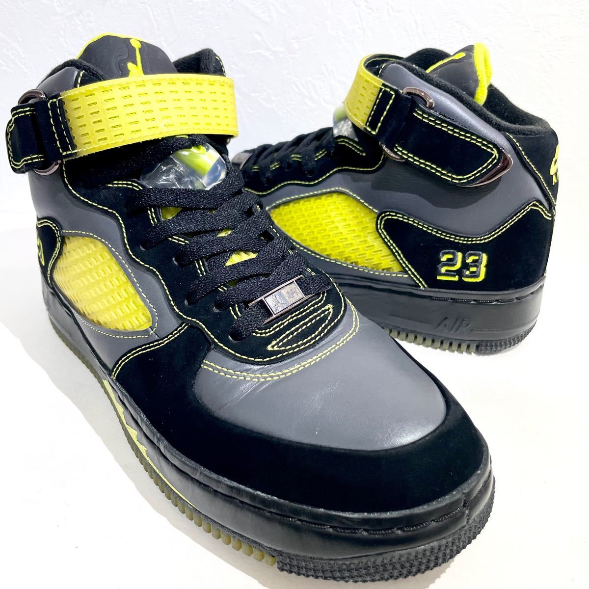 NIKE/ナイキ★AIR JORDAN5×AIR FORCE1/エアジョーダン5×エアフォース1★フュージョン★黒黄★26.5cm