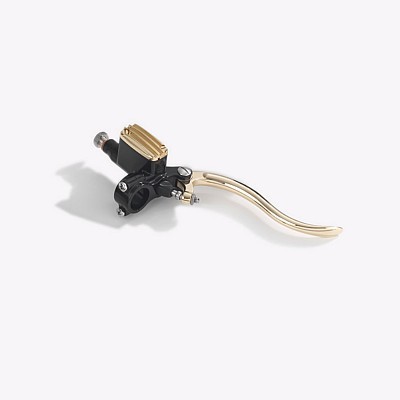 Kustom tech custom Tec made Deluxe line brake master cylinder 12 millimeter black aluminium & brass polish blast 