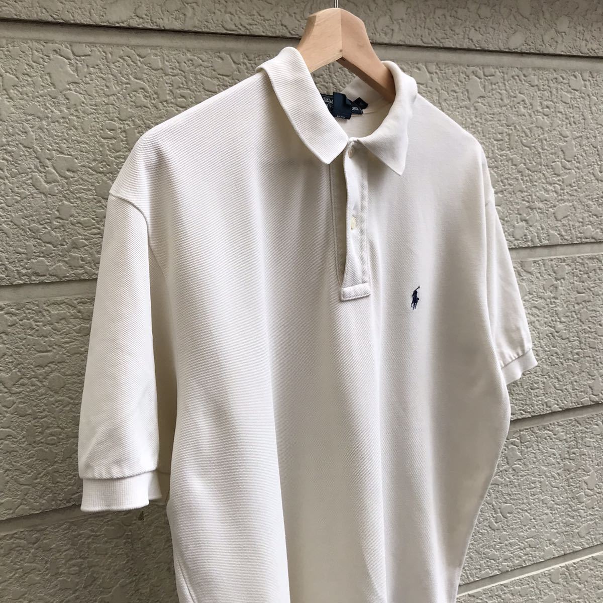 希少 90s USA製 ポロラルフローレン ポロシャツ POLO RALPH LAUREN 北マリアナ諸島製(アメリカ製) 白 vintage Mサイズ