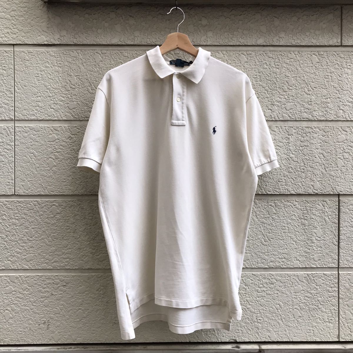 希少 90s USA製 ポロラルフローレン ポロシャツ POLO RALPH LAUREN 北マリアナ諸島製(アメリカ製) 白 vintage Mサイズ