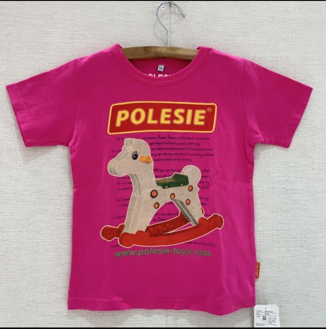 ポリシエTシャツ ロッキン馬 ピンク キッズ Tシャツ 120cm ロッキング 馬 ホース  半袖 夏服 子供服