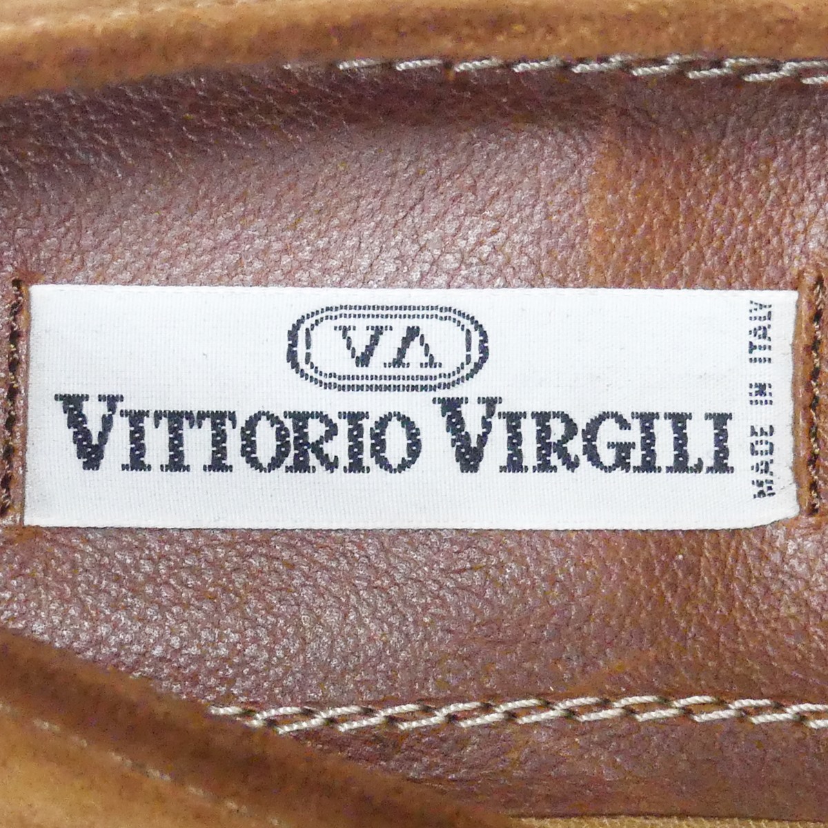 即決★VITTORIO VIRGILI★26cm位 レザースリッポン ヴィットリオヴィルジリ メンズ 茶 本革 メッシュ 本皮 ローファー 革靴 パイソン