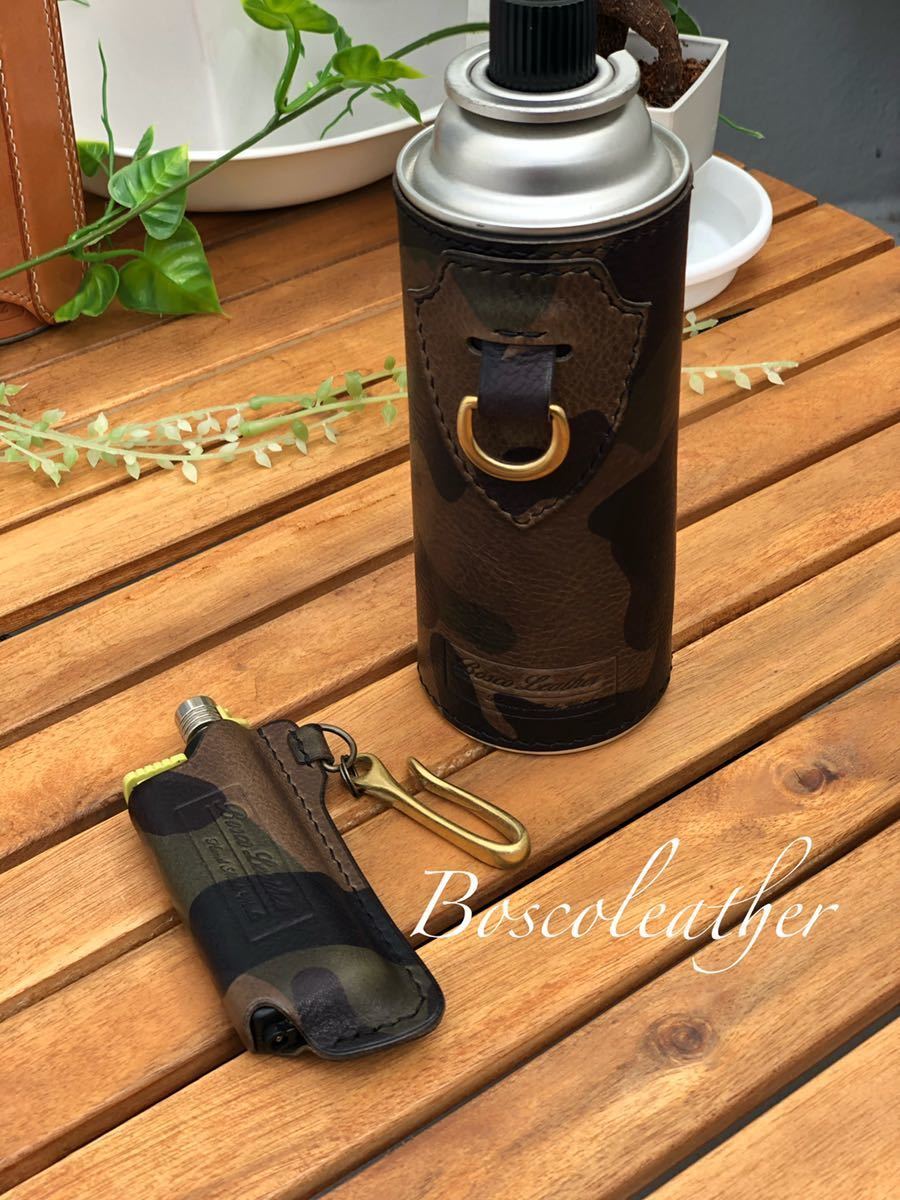 男性に人気! カモ柄★sotoスライドガストーチ本革カバー&CB缶本革カバーセット真鍮金具type その他 男性に人気! カモ柄★sotoスライドガストーチ本革カバー&CB缶本革カバーセット真鍮金具type その他
