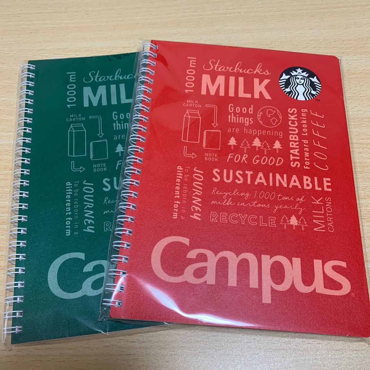 【クリスマス限定】Starbucks campus note 青 赤 2冊セット スタバ キャンパスノート