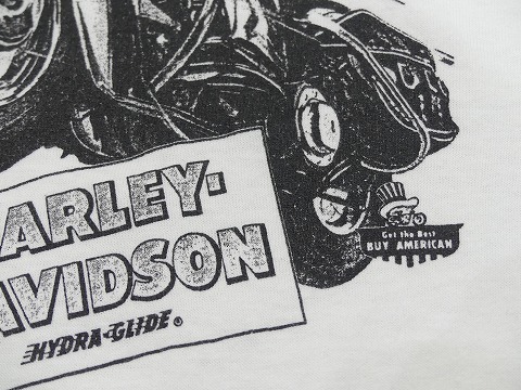 レア USA製 90s ビンテージ HARLEY DAVIDSON HYDRA GLIDE ハーレー ハイドラグライド パンヘッド プリント Tシャツ L 80s 70s 60s 50s 40s_画像5