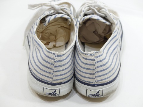 レア 80s 90s ビンテージ SPERRY TOP SIDER スペリー トップサイダー ストライプ キャンバス デッキ スニーカー シューズ 10M 28cm位 70s_画像9