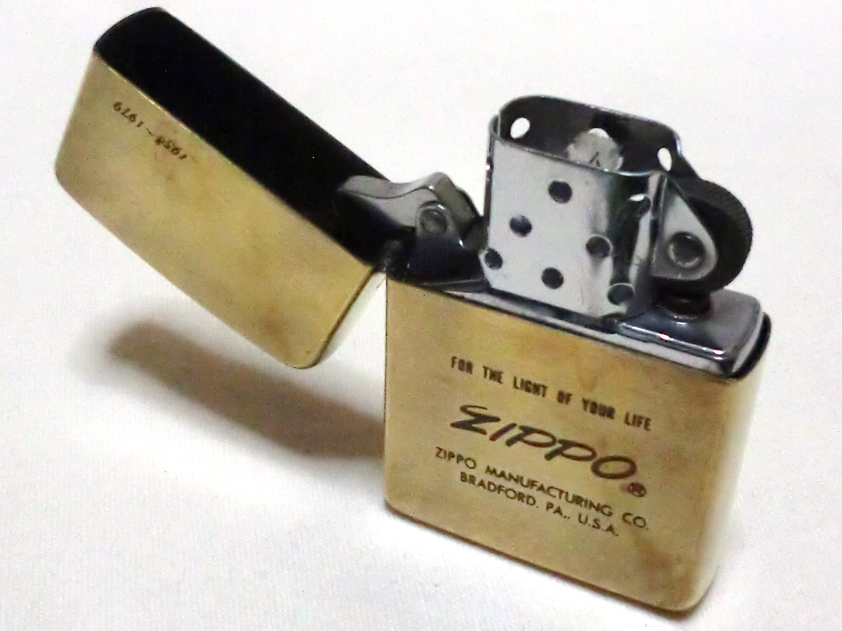 ♪SOLID BRASS ZIPPO 1958～1979『FOR THE LIGHT OF YOUR LIFE』ジッポー ソリッドブラス 1994年製 清掃済♪_画像6