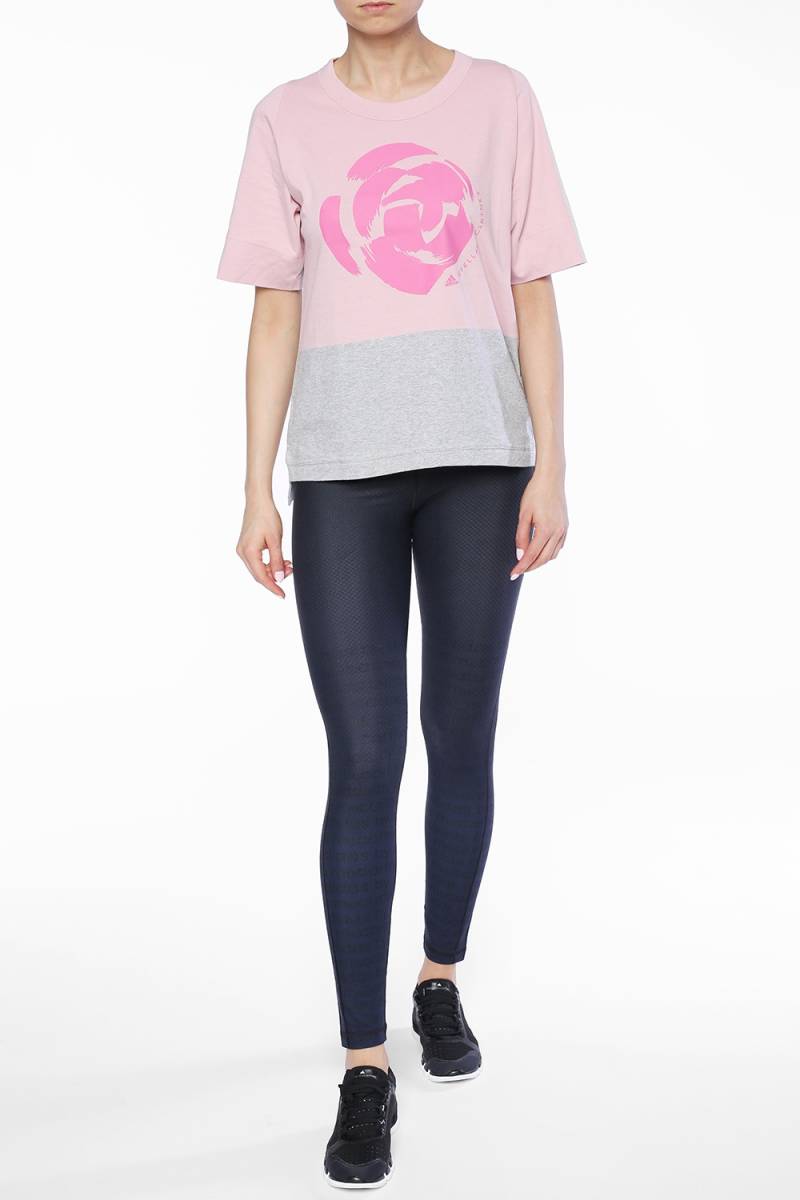  Adidas Stella McCartney сотрудничество цветок принт футболка M размер обычная цена 12100 иен розовый / серый Stella McCartney стоимость доставки 370 иен 