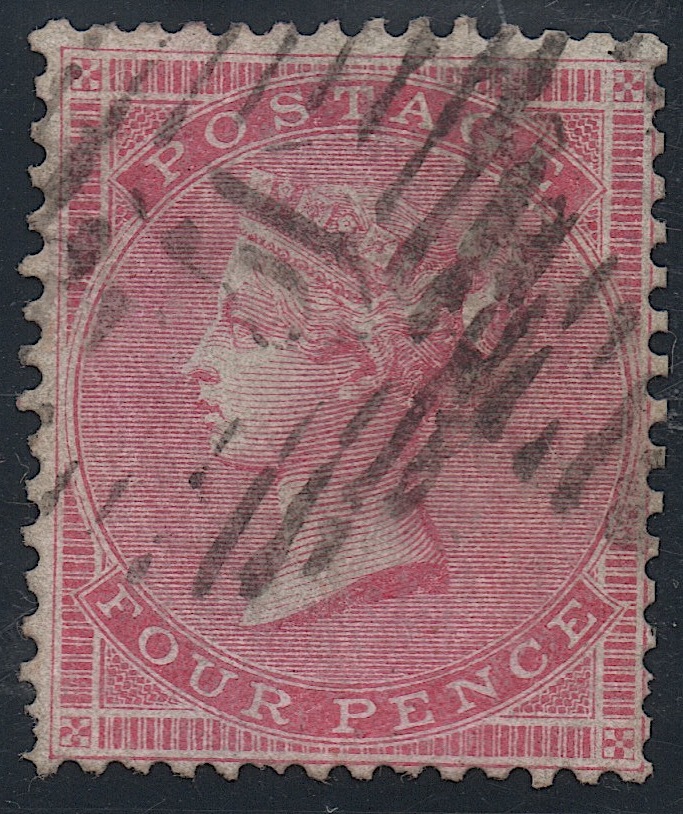 ***私の宝***クラッシックイギリス切手・ヴィクトリア女王1855年「スコット＃23」使用済み