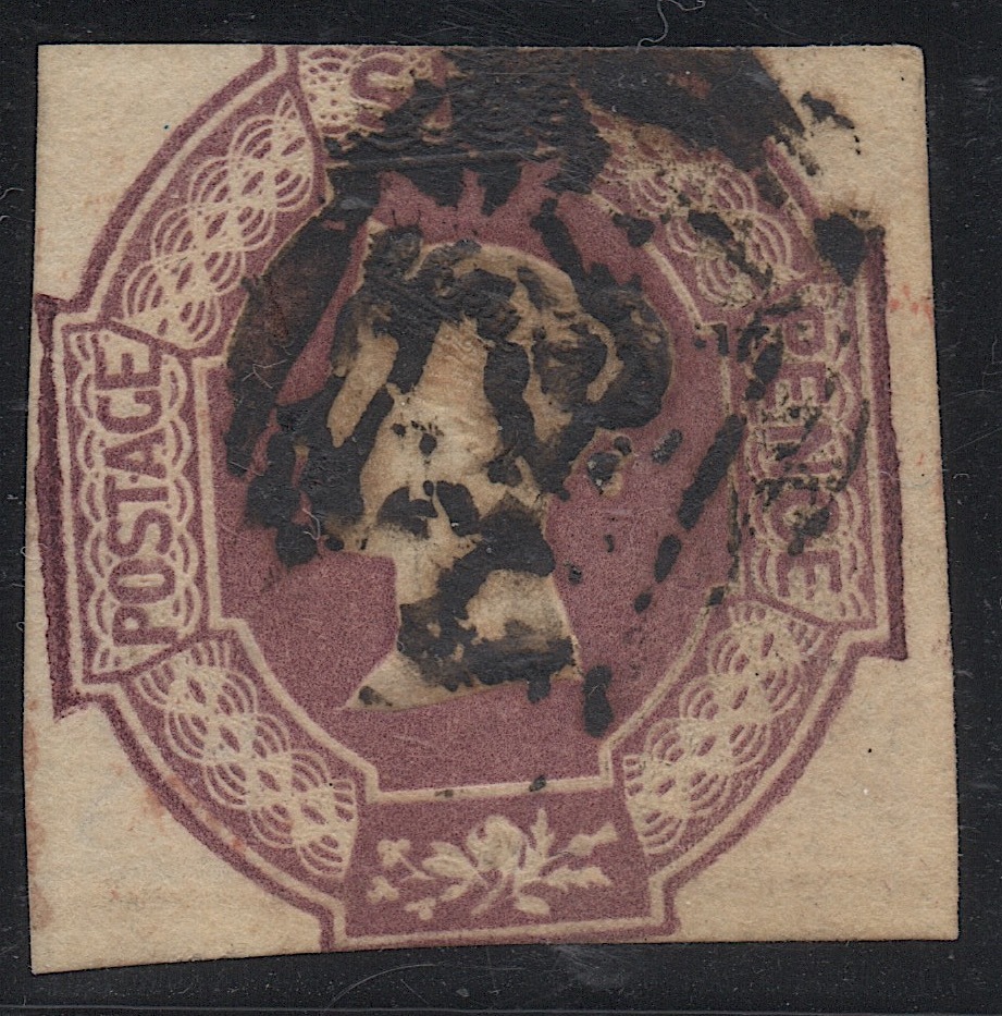 *** my .*** classic England stamp * Victoria woman .1854 year [ Scott #7] used .