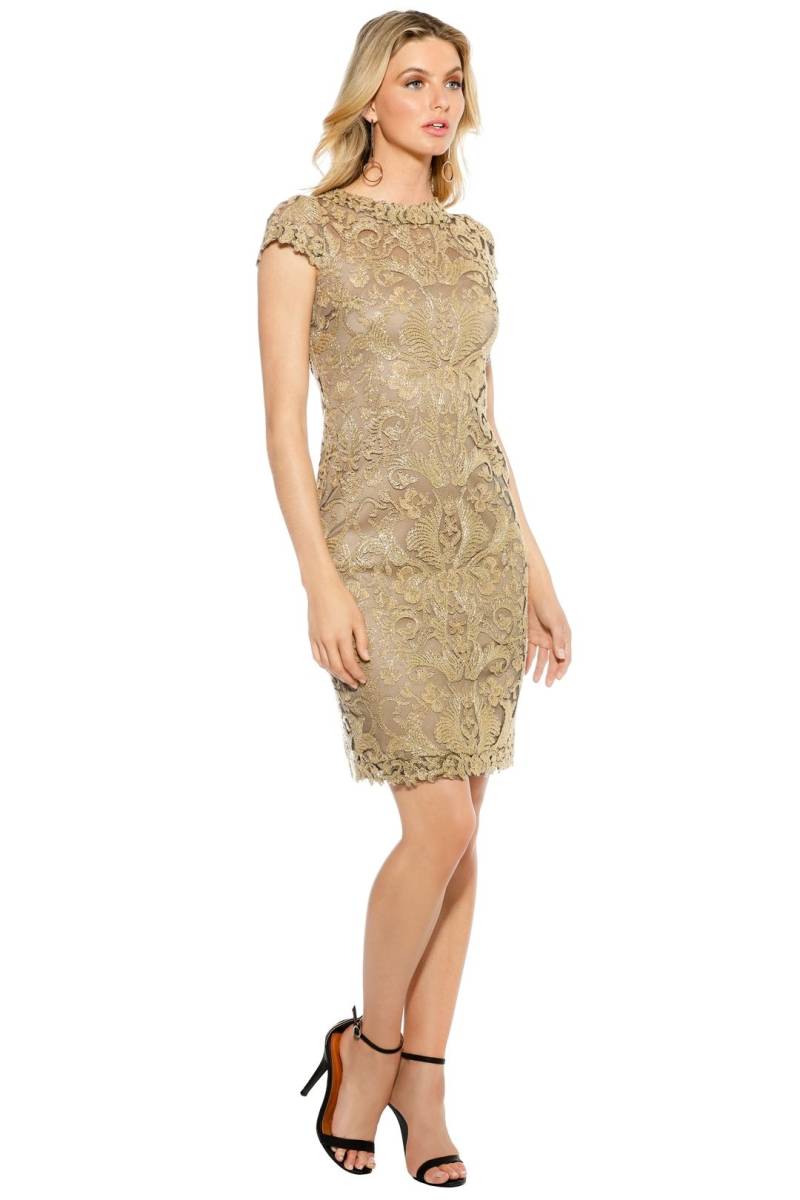 新品 4/11 Tadashi Shoji タダシショージ ゴールド ワンピース ドレス