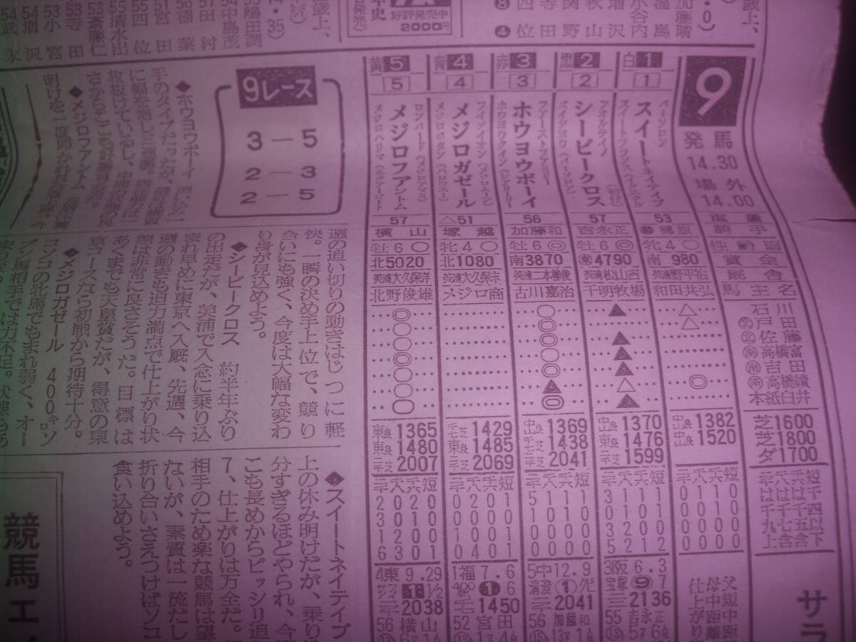 1980年　紅葉ハンデの「競馬エイト」 ウインビクトリー　スイートネイティブ_画像5