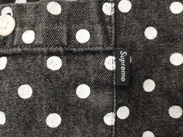 Supreme polka dot denim shirt 18SS シュプリーム ポルカドット デニム シャツ ブラック Mサイズ 店舗受取可