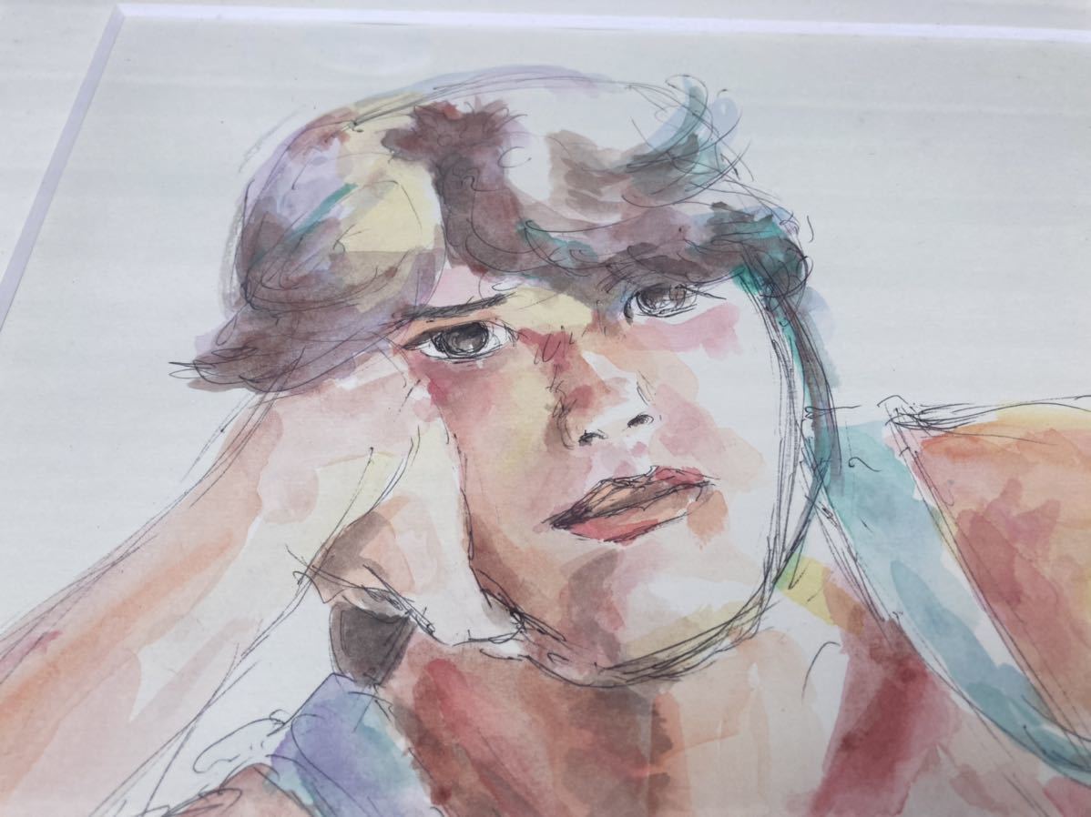  picture watercolor painting woman pastel portrait painting 
