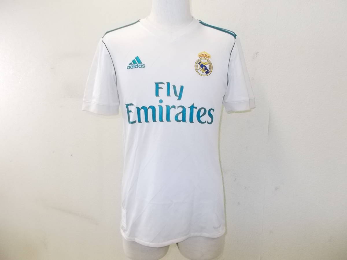 A1380 Adidas Fly Emirates ゲームtシャツ アディダス Real Madrid Sizexs ホワイト 白色系 ポリ素材 Climacool サッカーユニフォーム 3g ユニフォーム 売買されたオークション情報 Yahooの商品情報をアーカイブ公開 オークファン Aucfan Com