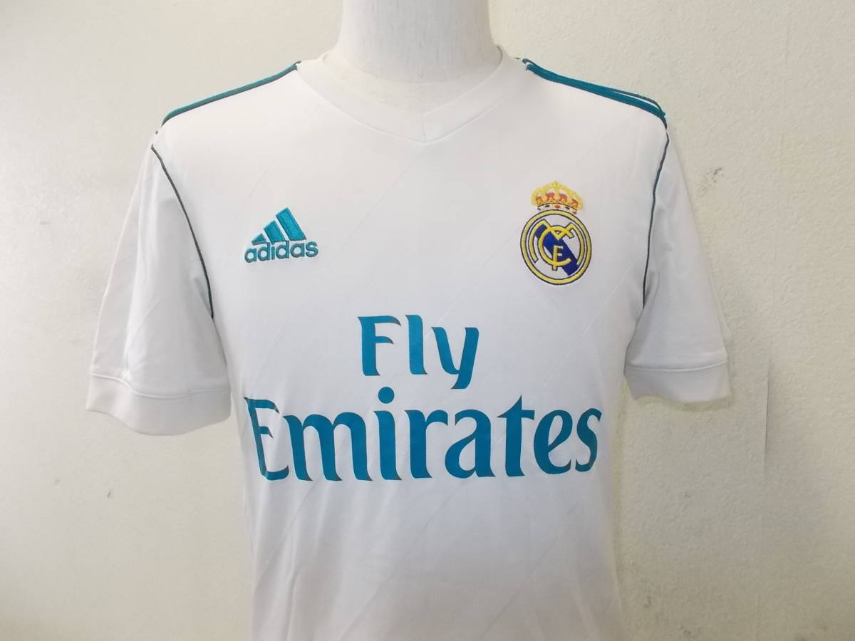A1380 Adidas Fly Emirates ゲームtシャツ アディダス Real Madrid Sizexs ホワイト 白色系 ポリ素材 Climacool サッカーユニフォーム 3g ユニフォーム 売買されたオークション情報 Yahooの商品情報をアーカイブ公開 オークファン Aucfan Com