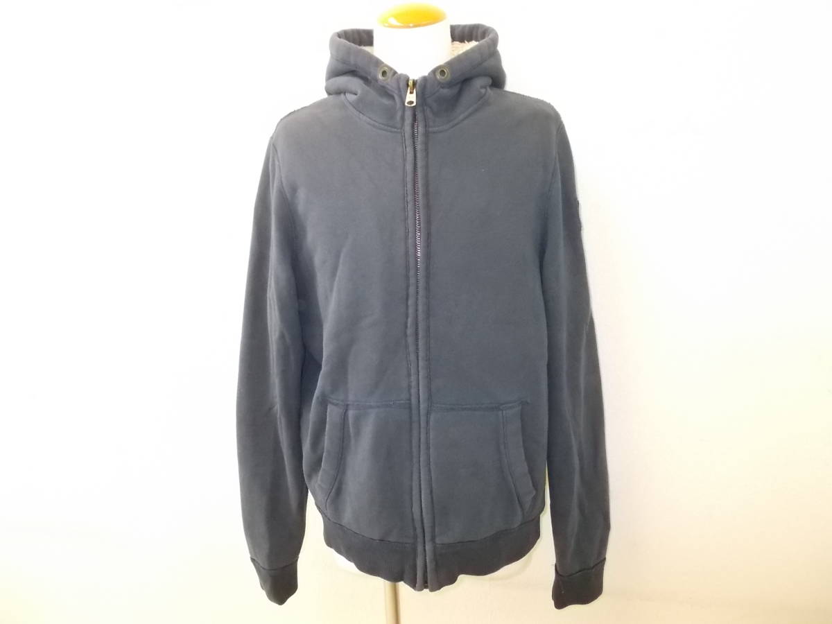 A675 Abercrombie Fitch裏ボアパーカー アバクロンビー フィッチ フルジップパーカー Lサイズ ネイビー色系 裏ボア そで丈長め3g A675 Abercrombie Fitch裏ボアパーカー アバクロンビー フィッチ フルジップパーカー Lサイズ ネイビー色系 裏ボア そで丈長め3g