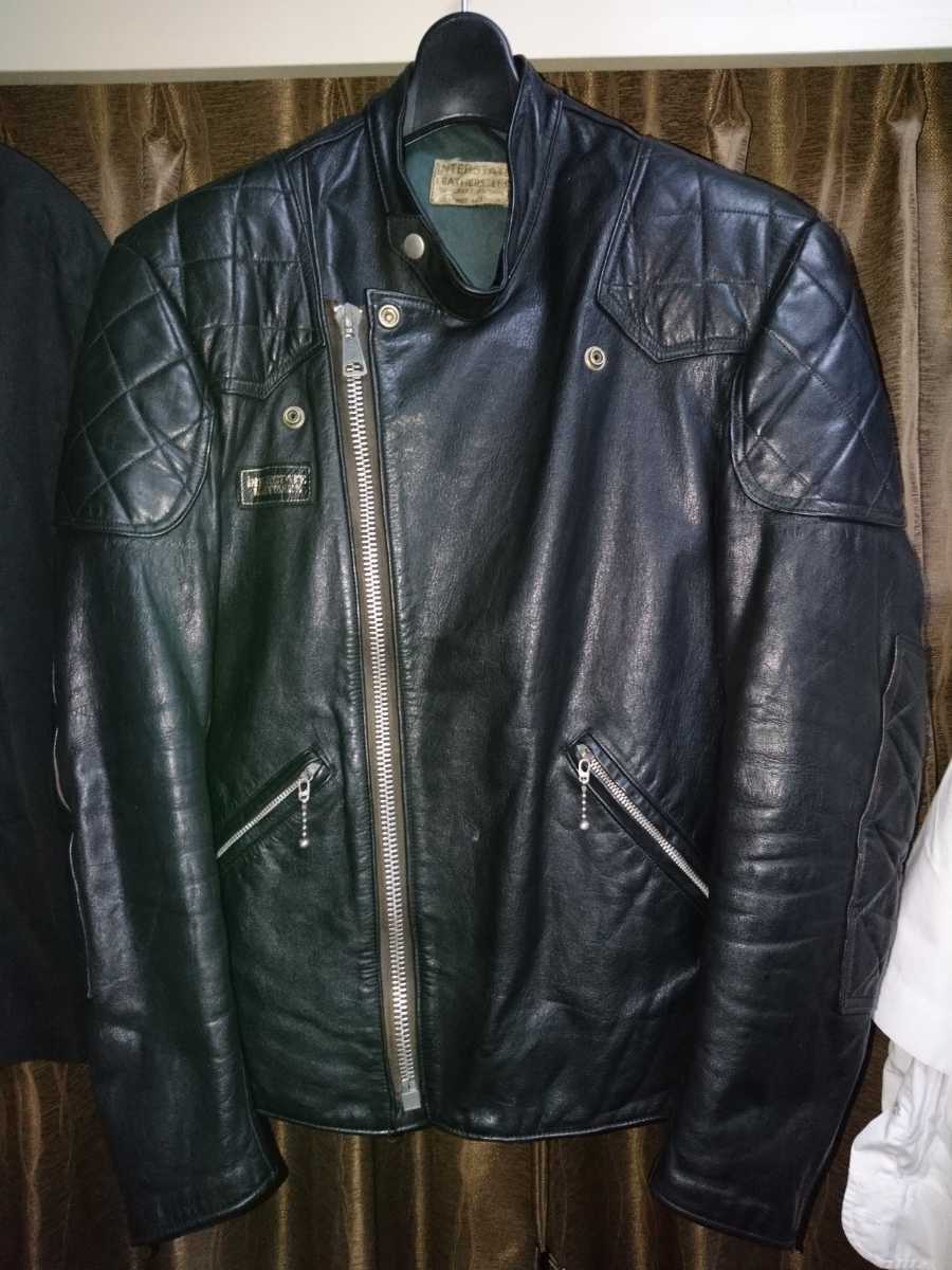 茶芯 60's インターステートレザー INTERSTATE LEATHERS ライダースジャケット 36 lewisルイスレザー ビスカウント highwayman リカルドDX