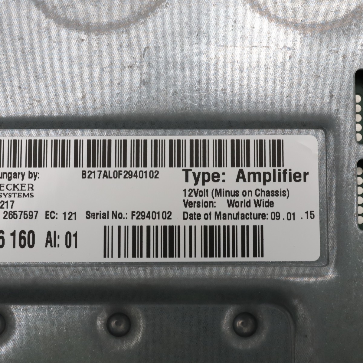 [B-14]BMW F02 LCI latter term audio amplifier harman/kardon 65129366160 F07 F10 F11 F12 F06 F13 F01 750Li YE44 used 