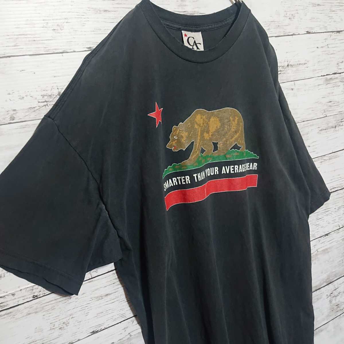 90s プリントTシャツ デザインTシャツ モスグリーン ビッグサイズ ベアー 