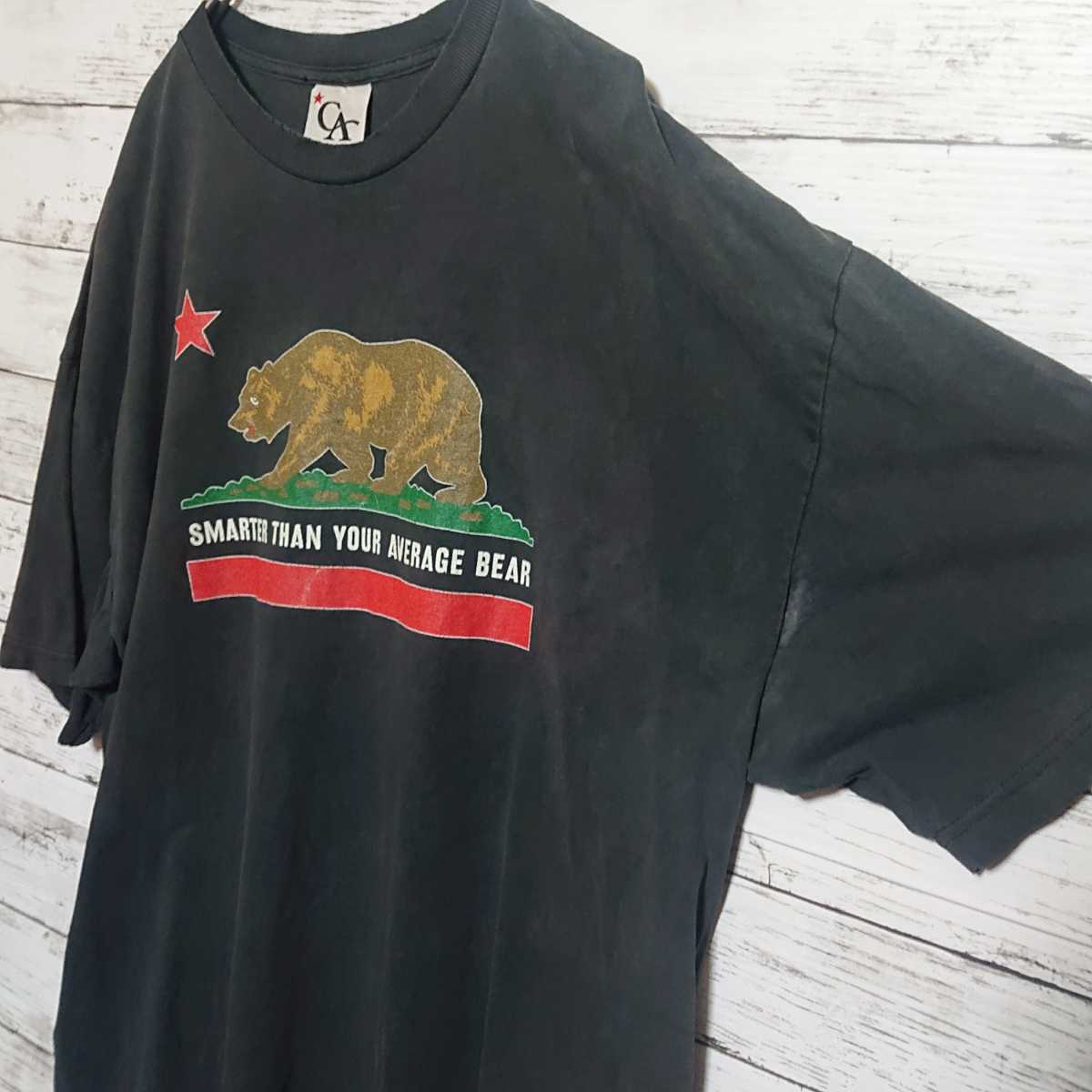 90s プリントTシャツ デザインTシャツ モスグリーン ビッグサイズ ベアー 