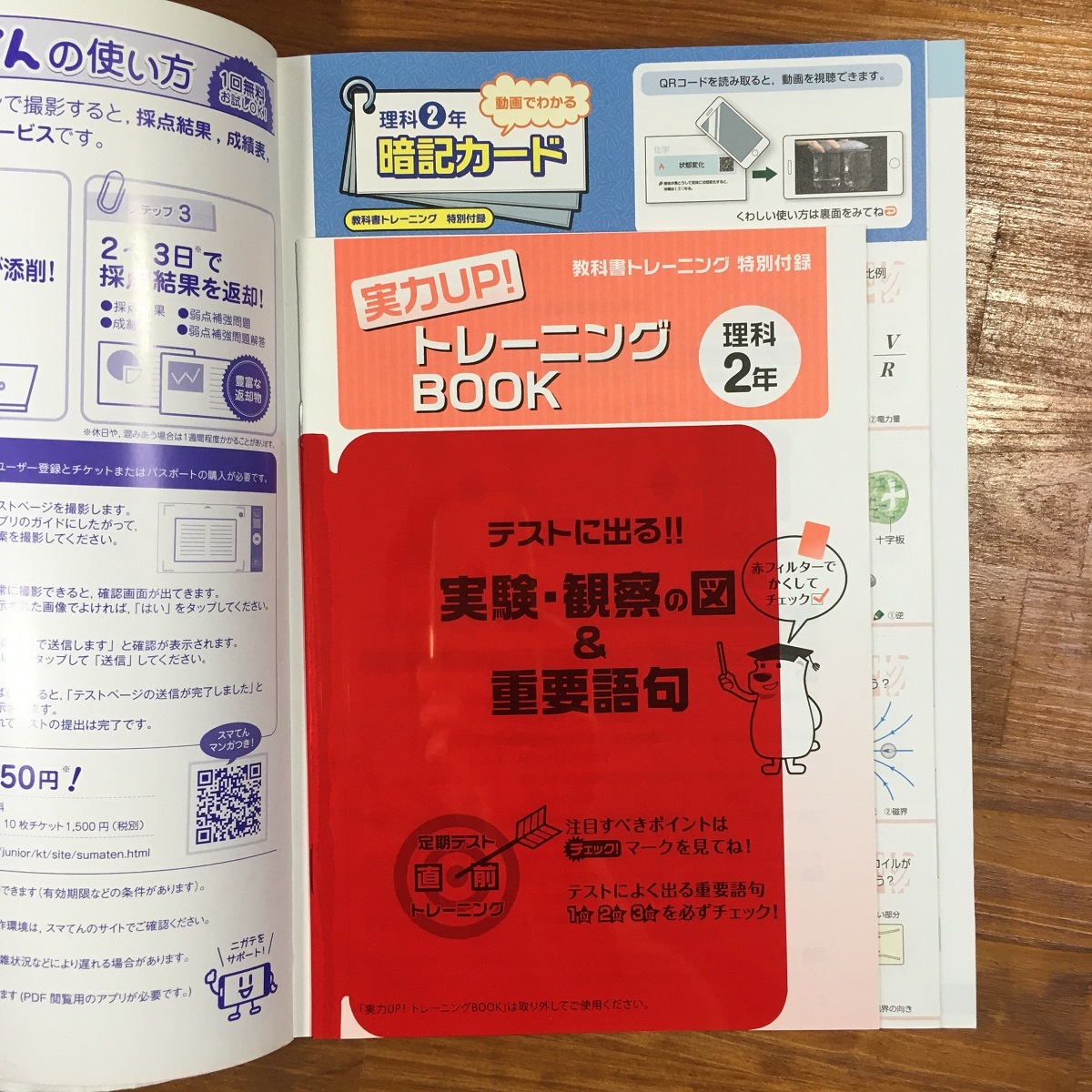 【送料無料】中学 教科書トレーニング 理科2年 啓林館版 トレーニングBOOK/単語カード/まとめシート/予想問題/解答集/赤シート 新興出版社