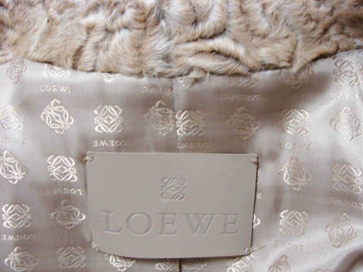 LOEWE ロエベ ◇ アストラカン ムートン ファー 羊 毛 皮 革 レザー テーラード ジャケット ブルゾン_画像4