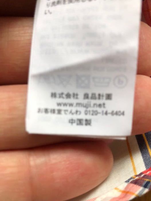 極美品 無印良品 MUJI コットン マドラスチェックシャツ サイズM 半袖シャツ 良品計画の画像5