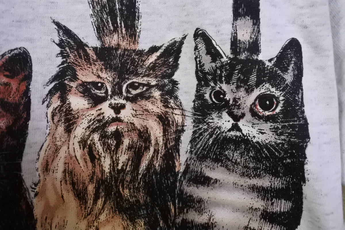 90's PRINTS OF TAILS CATS ONEITA Tee size S 猫 ネコ キャット Tシャツ 未使用 デッドストック_画像4