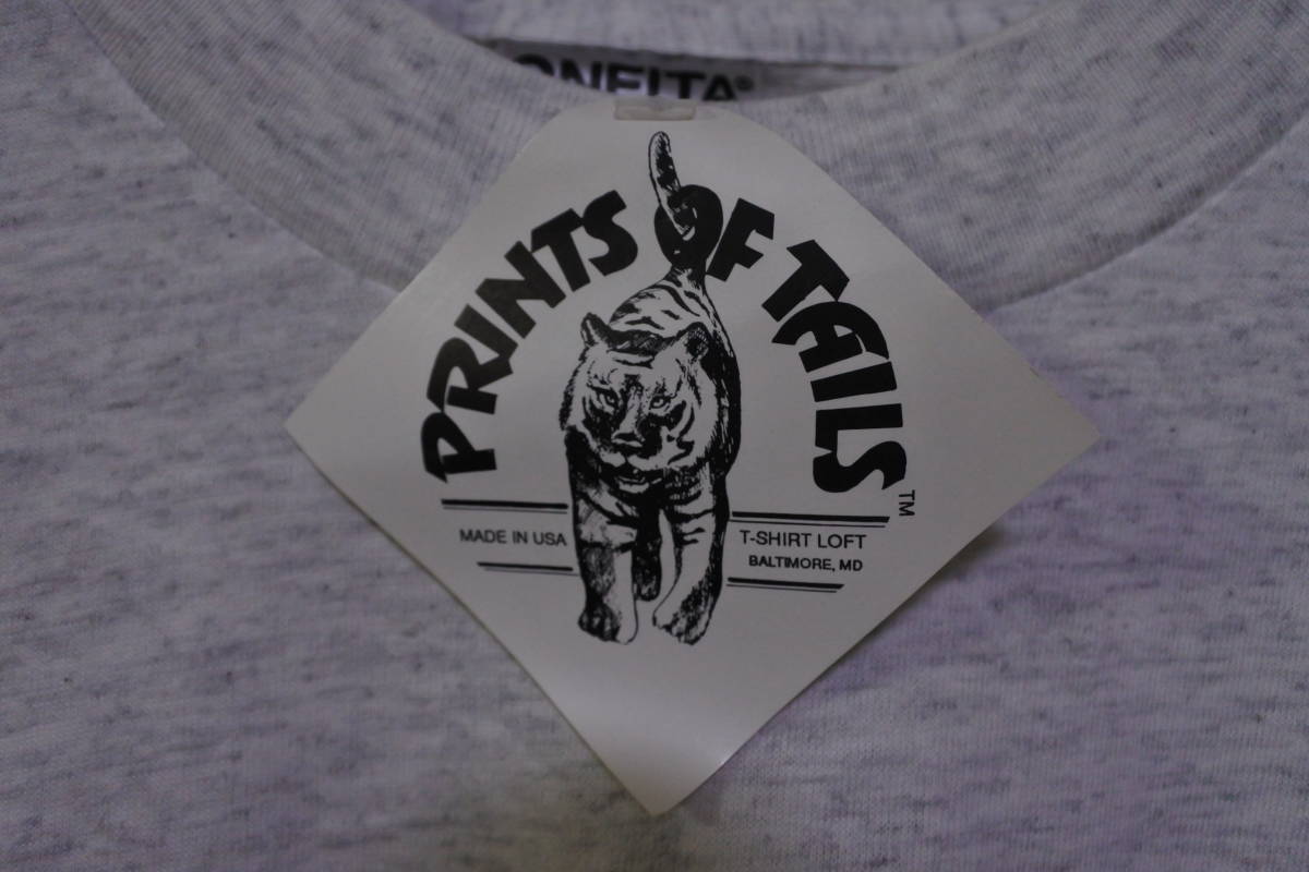 90's PRINTS OF TAILS CATS ONEITA Tee size S 猫 ネコ キャット Tシャツ 未使用 デッドストック_画像6