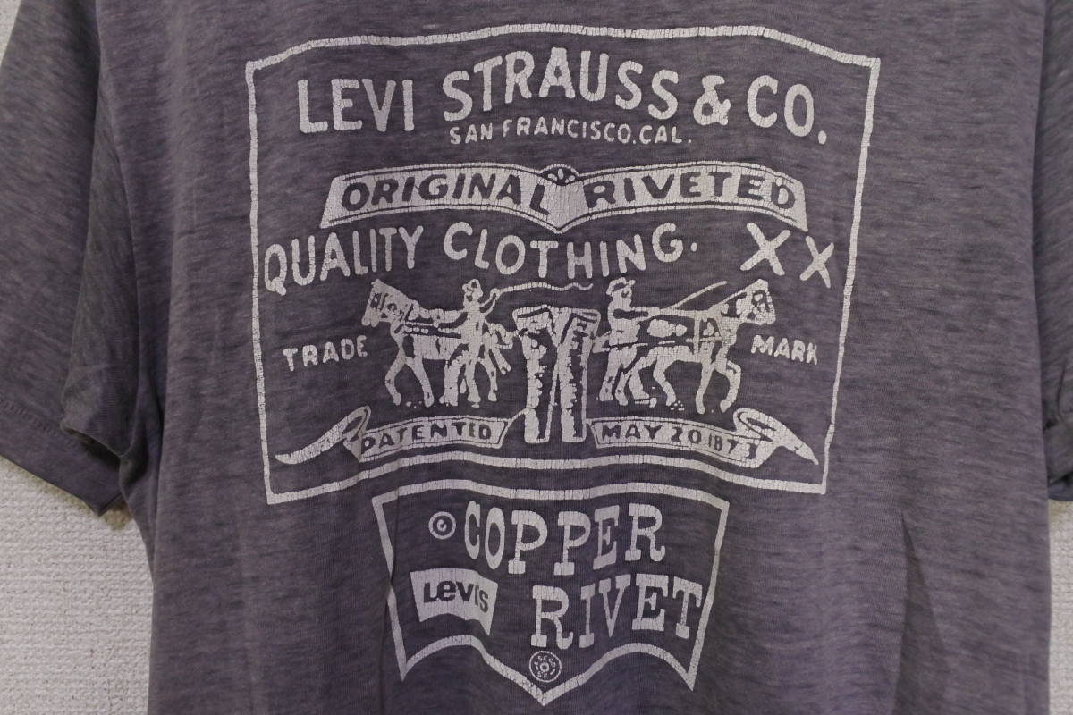 80's Levi's COPPER RIVER Vintage Hanes Tee size M USA製 リーバイス ビンテージ Tシャツ 霜降り グレー系_画像2