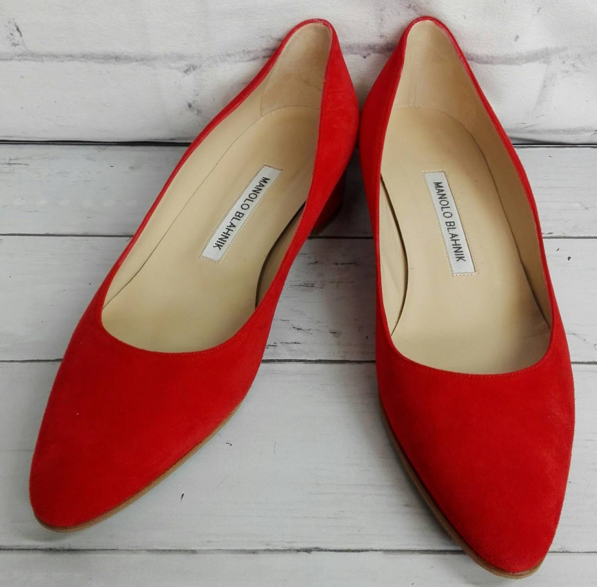 MONOLO BLAHNIK マノロブラニク LISTONY パンプス スエード チャンキー