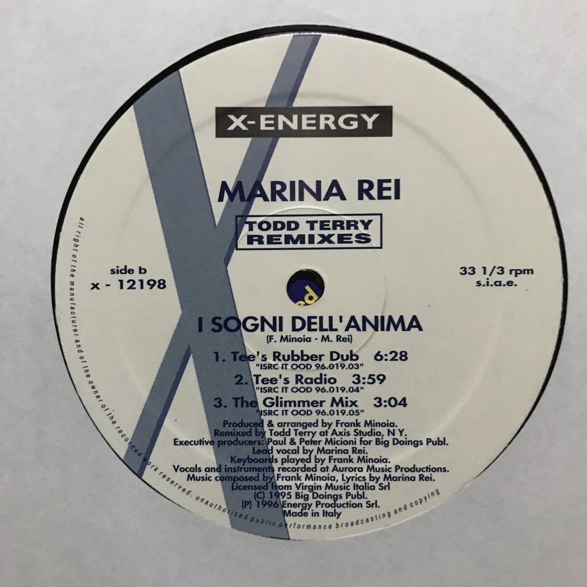 【house】Marina Rei / I Sogni Dell'Anima［12inch］オリジナル盤《3-1-096 9595》_画像3