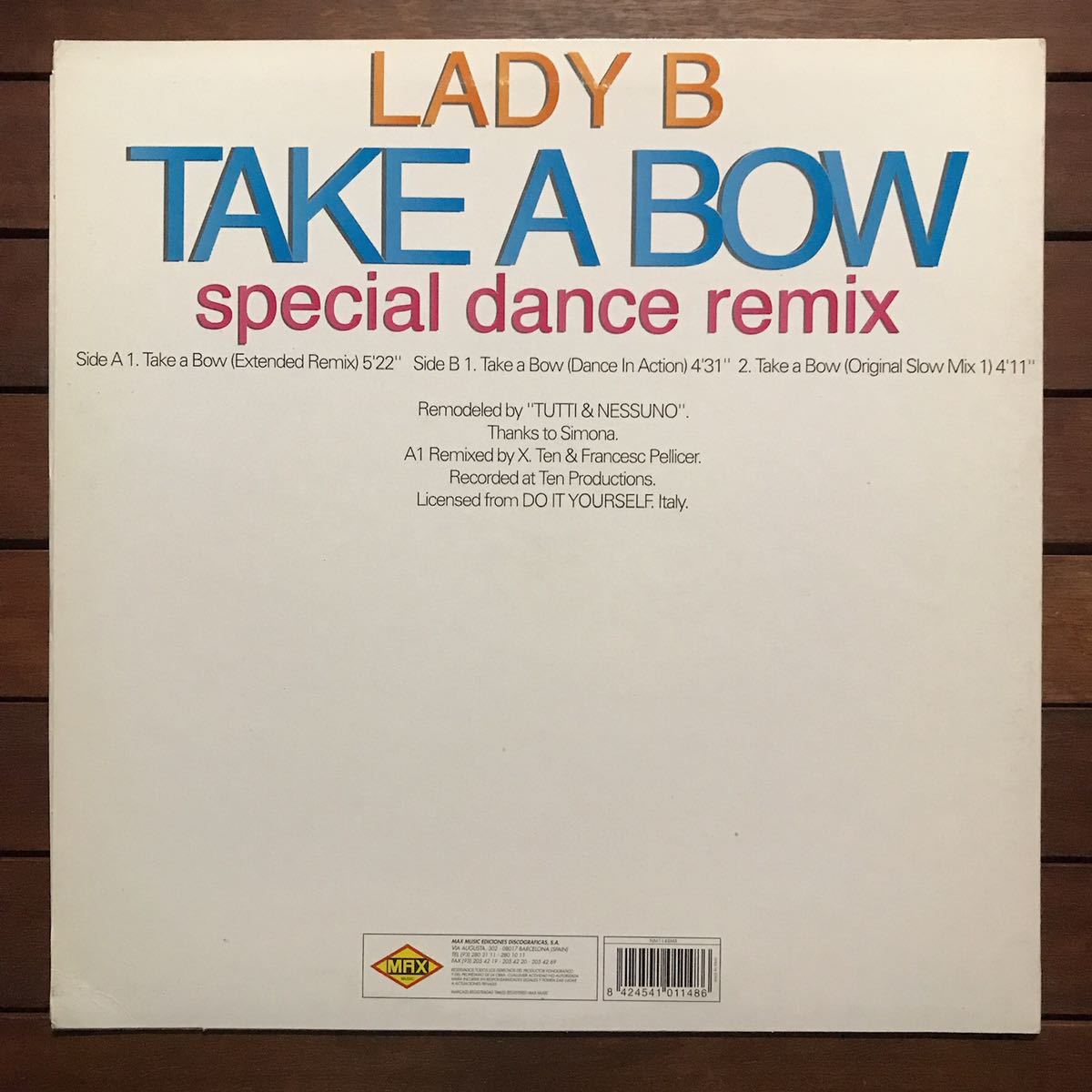 ★【r&b】Lady B / Take A Bow［12inch］オリジナル盤《3-1-31 9595》_画像2