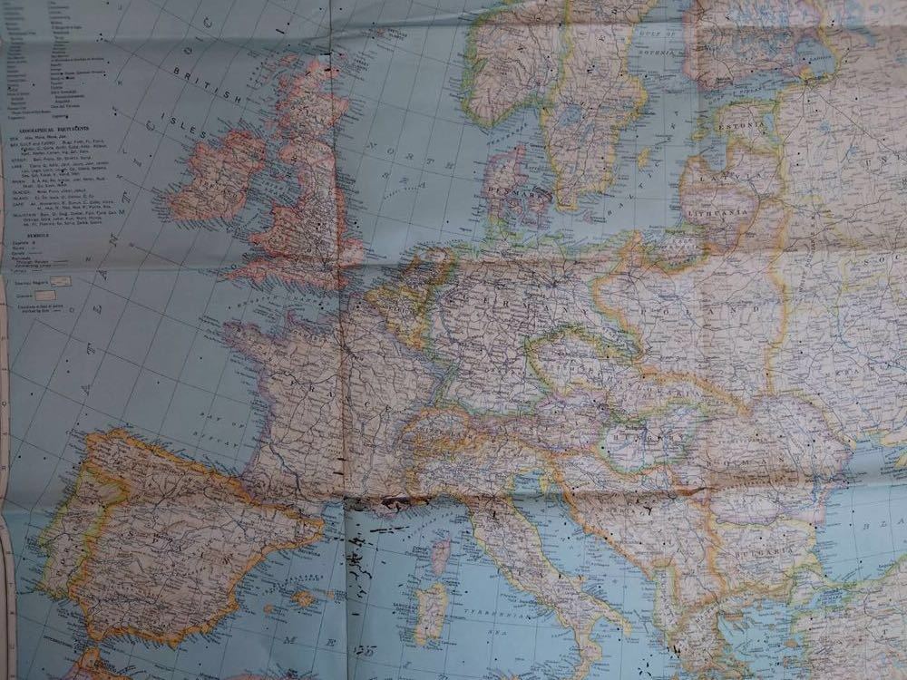 古地図 ナショナルジオグラフィック ヨーロッパ 英字 地図 アンティーク 骨董_画像3