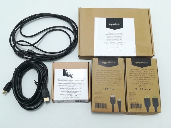 中古品★HDMIケーブル 0.9m x2&Mini HDMI - HDMI 3m&HDMI - VGA&Mini DisplayPort - HDMI 変換ケーブル 0.9m& HDMIケーブル 3m x2_画像1