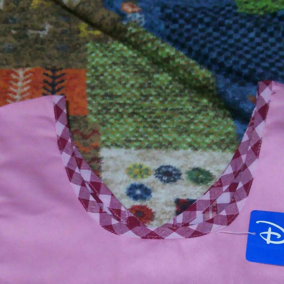エプロン ミッキー ミニー 赤 レッド ピンク チェック 新品 タグ付き ディズニー Disney 保育士 幼稚園 看護師 介護士
