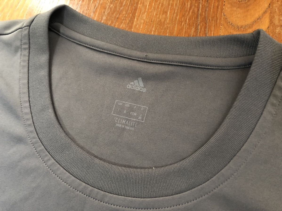 adidas CLIMALITE ドライTシャツ XO アディダス クライマライト 灰色 グレー 2XL ドライフィット スポーツ ジョギング ポリエステル100%