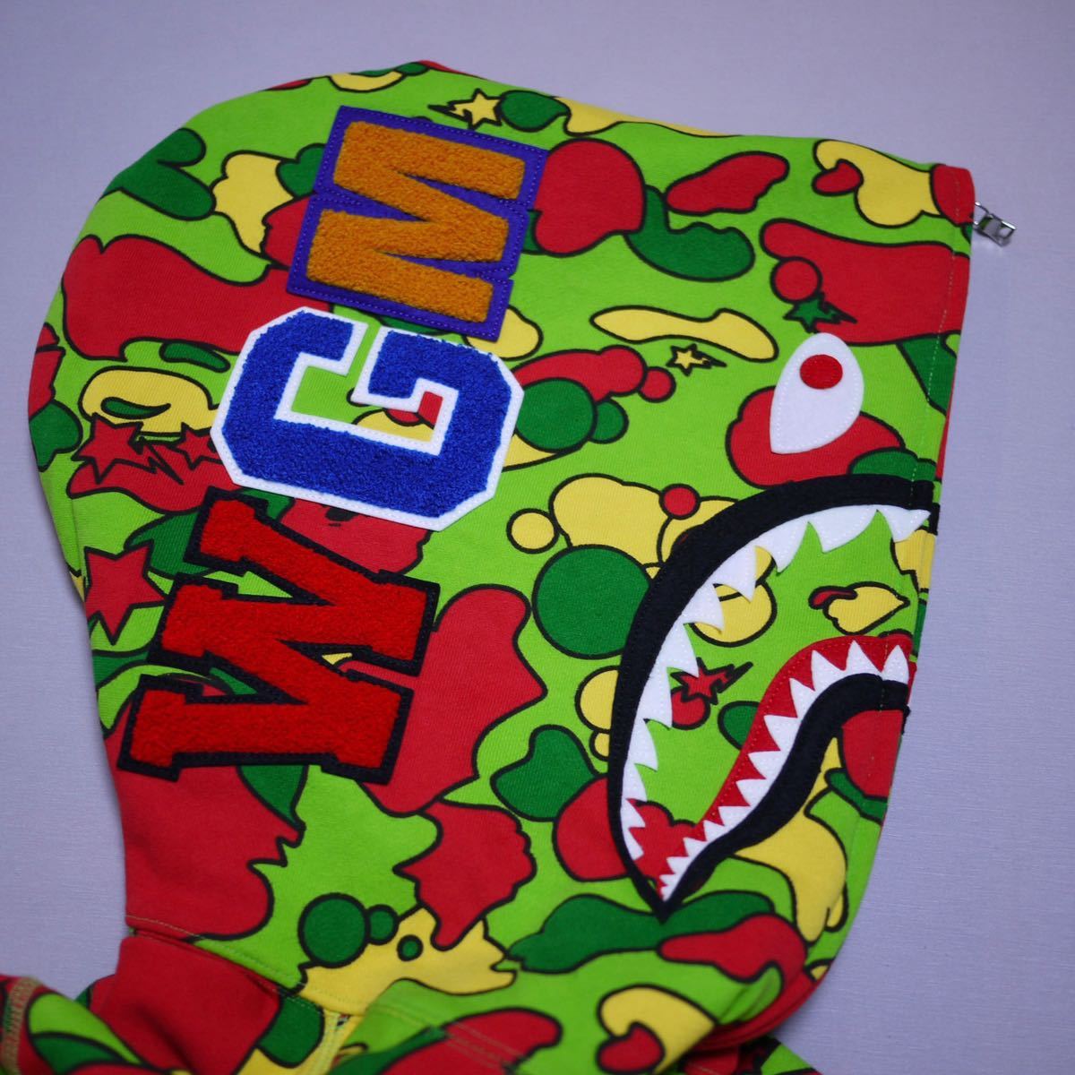 新品 A BATHING APE STA CAMO SHARK ZIP HOODIE Size 2XL エイプ カモ 迷彩 シャーク パーカー フーディー MULTI マルチ SYCHE サイケ BAPE_画像4