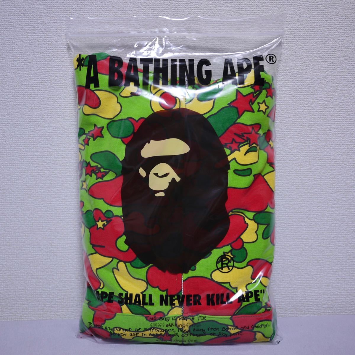 新品 A BATHING APE STA CAMO SHARK ZIP HOODIE Size 2XL エイプ カモ 迷彩 シャーク パーカー フーディー MULTI マルチ SYCHE サイケ BAPE_画像10