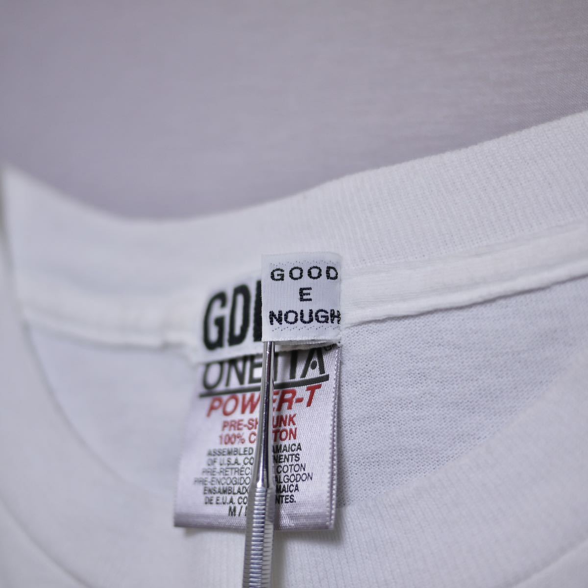 GOODENOUGH ONEITA Body LOGO Tee Size M グッドイナフ オニータ ロゴ Tシャツ White ホワイト 白 初期 90s_画像8