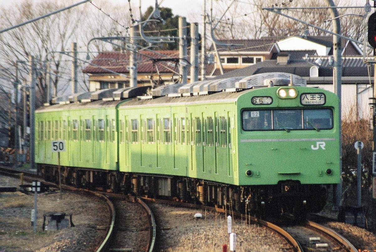 鉄道写真　東日本旅客鉄道（JR東日本）　川越・八高線　103系3000番台　ウグイス　Lサイズ・ネガデータ化_画像1