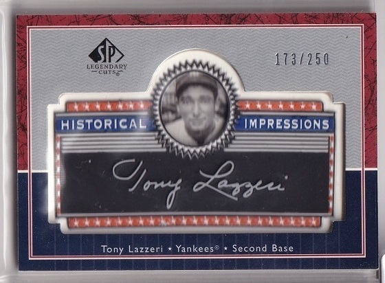2003 SP Legendary Cuts HISTORICAL IMPRESSIONS #L-TL Tony Lazzeri 173/250 _画像1