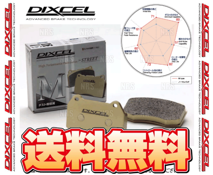 DIXCEL ディクセル M type (前後セット)　アバルト　595　312141/312142　13/1～ (2513708/2755347-M ブレーキパッド