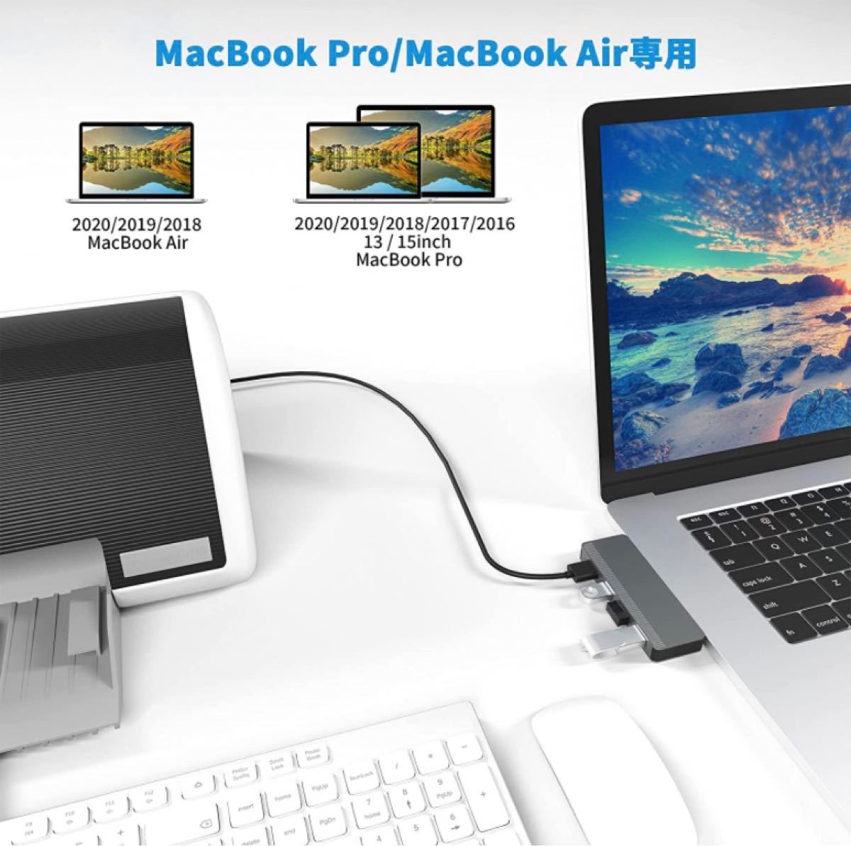 4-in-2 M acBook Pro/Air専用 USBハブ